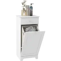 HOMCOM Badkamer Vloerkast - Spaanplaat - 40x40x90,5cm - Wit
