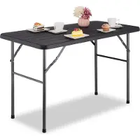 Relaxdays tuintafel - 74 x 118 x 60 cm - tot 100 kg - kunststof - metaal - klaptafel