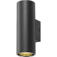 SLV Zwarte wandspot Asto Tube up & down - 2x GU10