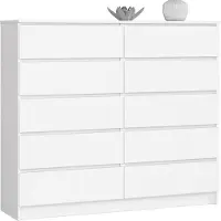 Akord Ladekast K140 met 10 Lades / Furniture Factory / Wit / 138 x 121 x 40 cm