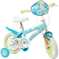 Toimsa Bluey 12-inch kinderfiets, blauw en lichtgroen