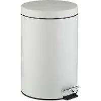 Relaxdays pedaalemmer - 20 liter - keuken - badkamer - binnenemmer - wit