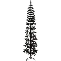 Prolenta Maison Exclusive - Kunststof halve kerstboomstandaard, slank, zwart, 180 cm