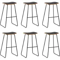 Prolenta Maison Exclusive - Barstoelen, 6 stuks, zwart, kunstleer