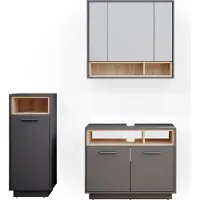 Vicco Badkamermeubel set Beatrice, Antraciet, 3-delig