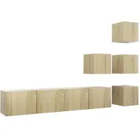 vidaXL 6-delige Tv-meubelset bewerkt hout sonoma eikenkleurig