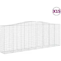 vidaXL Schanskorven 15 st gewelfd 400x50x140/160 cm ijzer