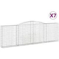 vidaXL Schanskorven 7 st gewelfd 400x30x120/140 cm ijzer