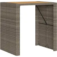 vidaXL Tuinbartafel acaciahouten blad 105x80x110 cm poly rattan grijs