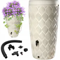 Kadax Regenwateropslag, 240 liter, waterreservoir, container met kraan, bloempot, groot