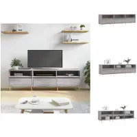 vidaXL Tv-meubel - Tv-meubels - Tv-kast - Hifi-kast - Tv-meubel 150x30x44,5 cm bewerkt hout grijs sonoma eikenkleurig