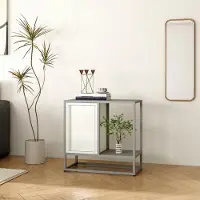 En.casa Sideboard Burlöv dressoir 70x72x35 cm grijs en wit []