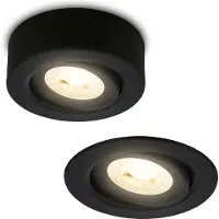 Briloner Desi – Opbouwspot 2-in-1 – opbouw- of inbouwspot – kantelbaar – warm wit licht – zwart – Ø9 x 3 cm