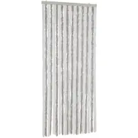 vidaXL Vliegengordijn 90x220 cm chenille lichtgrijs en wit