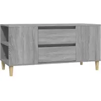 Syfax Tv-meubel 102x44,5x50 cm bewerkt hout grijs sonoma eikenkleurig
