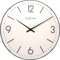 Nextime Basic Dome – Wandklok – 35 cm – Bol Glas – Wit