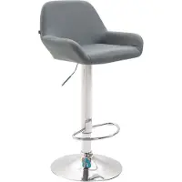 CLP barkruk Braga, bekleed met kunstleer, draaibaar en in hoogte verstelbaar | Kleur: wit. Frame: chroom