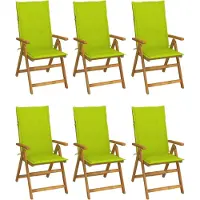 Syfax Inklapbare stoelen 6 st met kussens massief acaciahout