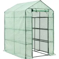 En.casa Tuinkas Vale met planken 120x170x194 cm groen