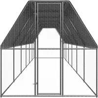 vidaXL Buitenhok voor kippen 2x12x2 m gegalvaniseerd staal