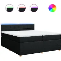 vidaXL Boxspring met matras stof zwart 200x200 cm