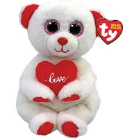 TY Beanie Babies Bellies Knuffelbeer Desi met Hart 15 cm