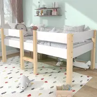 Kein Hersteller Babybed 90x190 cm, met valbeveiliging, gemaakt van massief beuken.