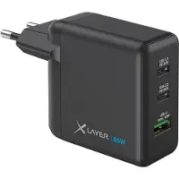 XLayer Oplader 65W 2 x USB-C 65W 1 x USB-A QC 60W Zwart