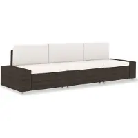 The Living Store Lounge Set - Tuinbank - Driezitsbank sectioneel poly rattan bruin - Buitendinerset - Patio Furniture - Outdoor Seating