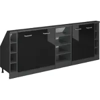 Vicco R-Line Keukenkast voor schuine wand – 210 cm Set van 5 Hoogglans zwart/antraciet