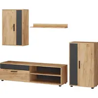 Vicco Berno Wandmeubel – Set van 4 Eik goud/antraciet