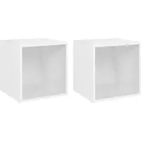 Syfax Tv-meubelen 2 st 37x35x37 cm bewerkt hout wit