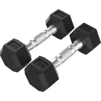 Tunturi Platinum Hexa Dumbbell Set - Rubber - 2x 3kg - Zwart