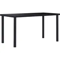 Syfax Eettafel 140x70x75 cm gehard glas zwart