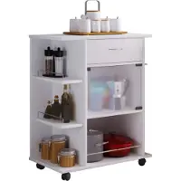 VCM Pocis keukenmodule op wielen wit.