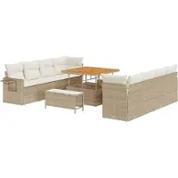 Syfax Tuin Sofa Set met opslag 11 pcs Beige Poly riet