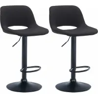 CLP 2x Barstoel Camden - bekleding, chroom - Zwart