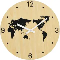 Syfax Wandklok Ø30 cm bewerkt hout geel en zwart