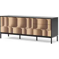 Vicco Eliza Lowboard – 150 x 60 cm met 3 laden Zwart/eiken