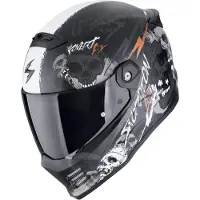 Scorpion Covert FX Skullz Zwart Grijs Oranje Integraalhelm Maat S