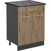 Vicco R-Line Keukenonderkast – 60 cm, WB Antraciet Artisanaal eiken