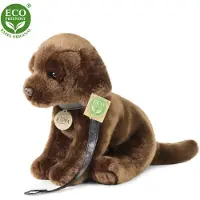 Rappa ECO knuffel Labrador 25 cm - realistische knuffel van recyclede PET flessen - bruin