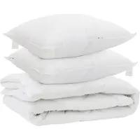 vidaXL Duvet voor Alle Seizoenen met kussen 3 st Wit Microvezel