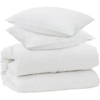 vidaXL Dekbed met Kussens met kussen 3 st Wit Microvezel