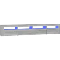 Syfax Tv-meubel met LED-verlichting 240x35x40 cm grijs sonoma eiken