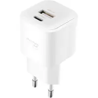 Swissten USB-C Snellader - 2 poorten - GaN technologie - 20W - Wit