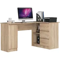 Akord Hoekbureau Rechts B20 / Computerbureau / Computer Tafel / Bureautafel Rechts / Sonoma Eik / 155 x 77 x 85 cm