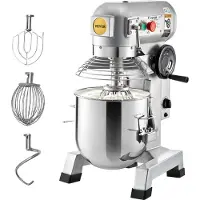 Vevor keukenmachine Scheffler 1100W, 33 liter keukenmachine, deegmachine, 3 snelheden, inclusief: knedigarm, platte mengkom, garde, deegmachine met timerfunctie