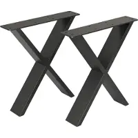 En.casa Stalen onderstel Maribo set van 2 X tafelpoot 72x55 cm zwart mat