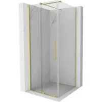 Mexen Velar douchecabine schuifdeur 120 x 120 , transparant, goud geborsteld - 871-120-120-01-55